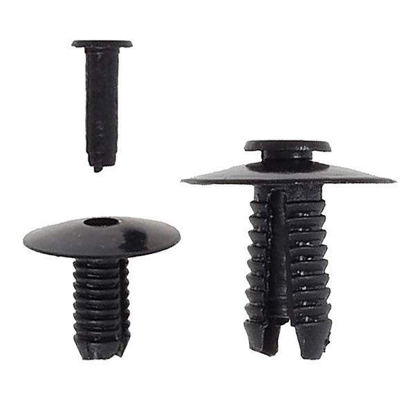 50 Black Plastic Fender Liner Fastener Rivets with Decorative Panel Snaps none