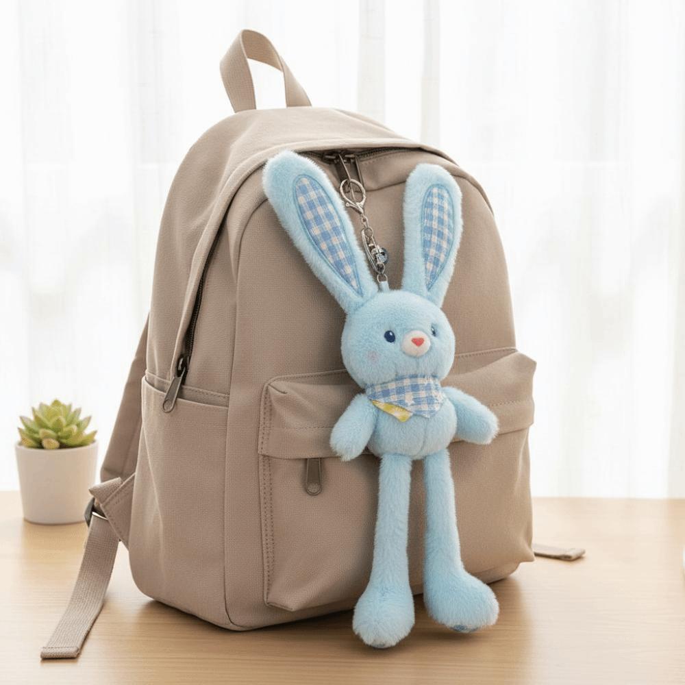 Soft Stuffed Stuffed Bunny Key Chain 30cm Size Schoolbag Pendant Ear Pulling Rabbit Christmas Gift