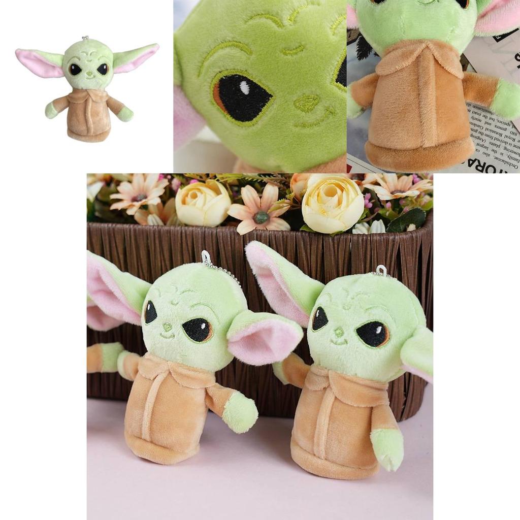 Adorable Yoda Baby Plush Backpack Decoration Soft Stuffed Animal Key Ring For Children Non-cartoon Design