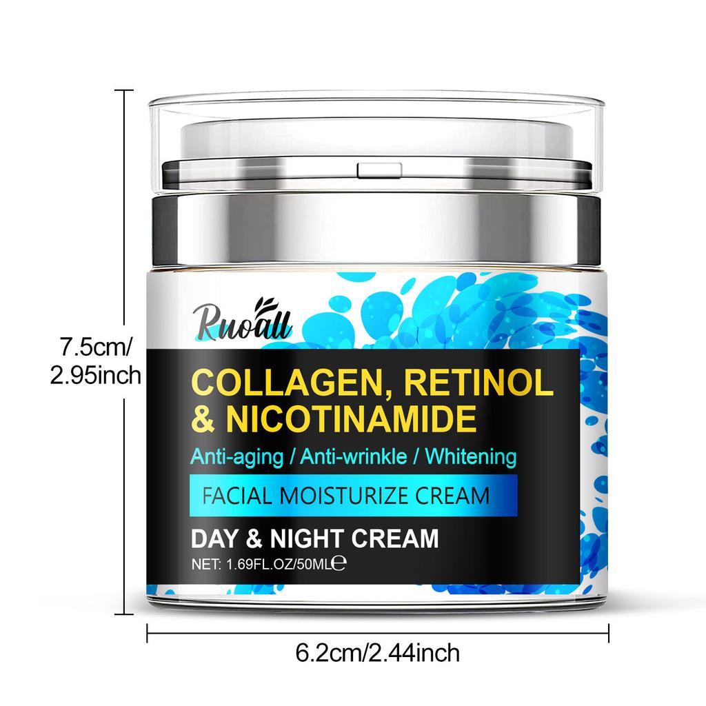 50ml Pressed Jar Morning & Night Hydrating Face Cream Mooth Delicate Radiant and Translucent Rapid Absorption of Skin Retinol Anti Aging Serum