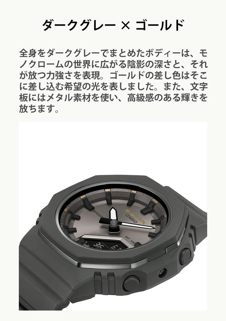 Casio Комунальний день Пам'ятний виготовлений з екологічно чистих темно-сірих годинників G-Shock, Жіноча модель, Матеріали, GMA-P2126W-8AJR, Жіночі,