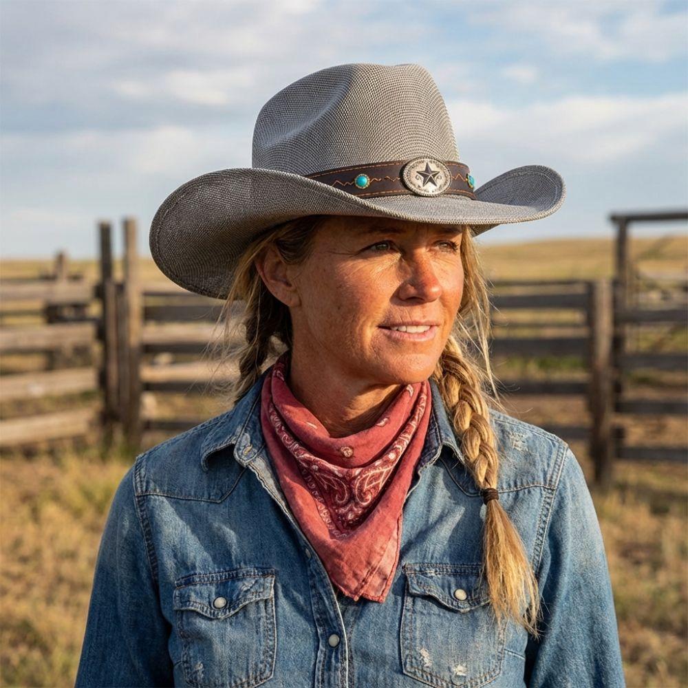 New Curved Brim Western Cowboy Hat Ethnic Large Roll Brim Cowgirl Cap Top Hat Women Men