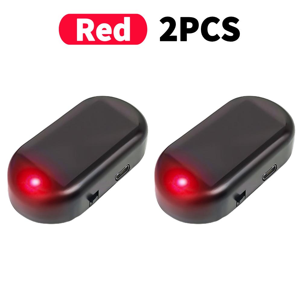 Solar Powered LED Flashing Light Simulated Car LED Warning Light Simulated Dummy Alarm Super Bright Wireless Strobe Signal Alarm
