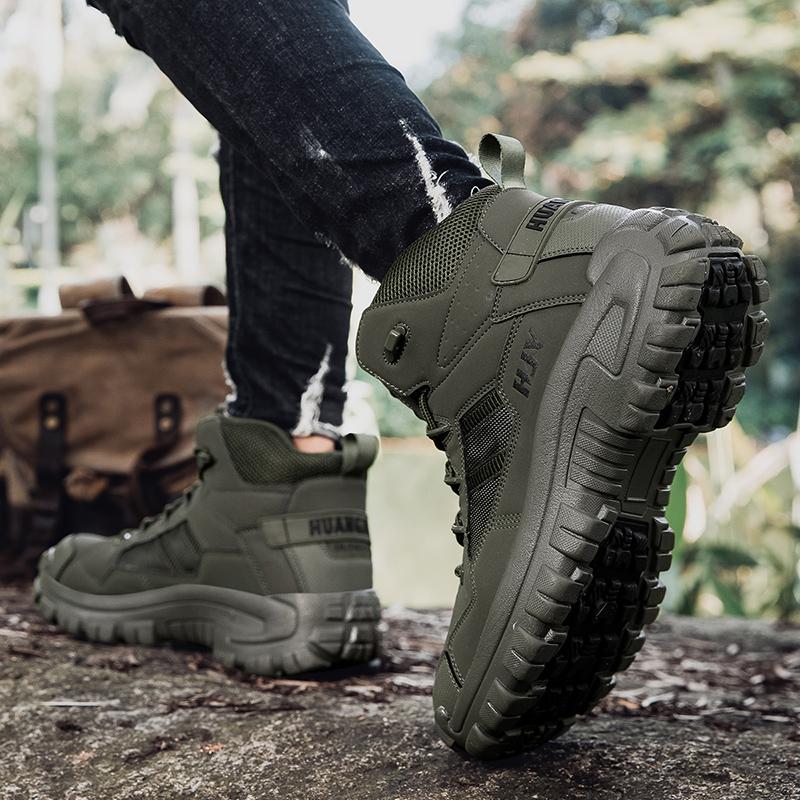 Military Running Shoes Ankle Boots Men Outdoor Climbing Shoes Man Boots Winter Thickness Shoes for Men Mens Desert Boots