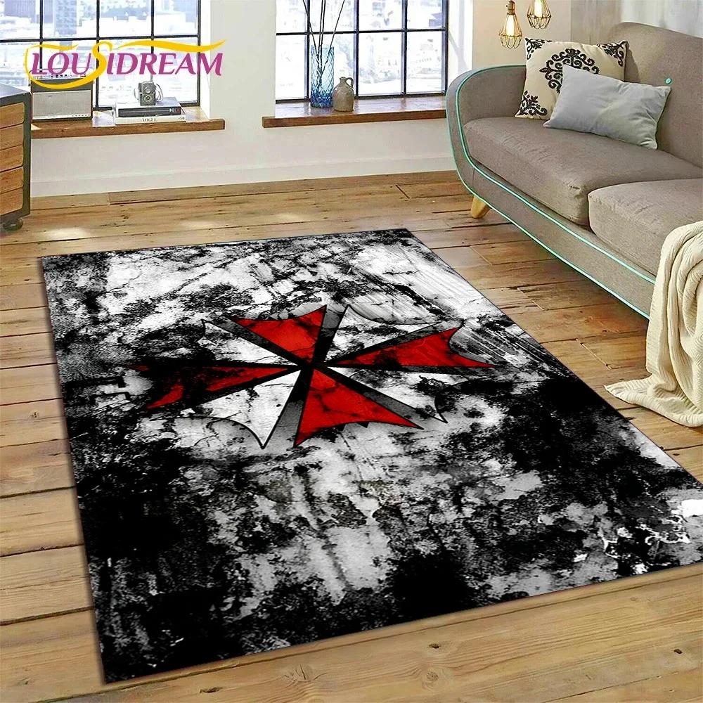 3D Horro Games R-Resident Evil Gamer Carpet Rug for Bedroom Living Room Home Sofa Decoration,Child Game Large Decor Floor Mat