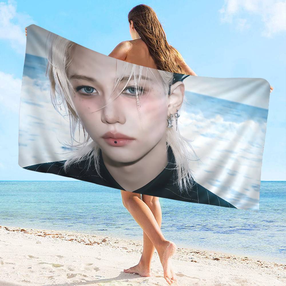 F-FelixS singer Microfiber Printed Beach Towel Mountain Climbing Yoga Beach Swimming Running Absorbent Soft Towel