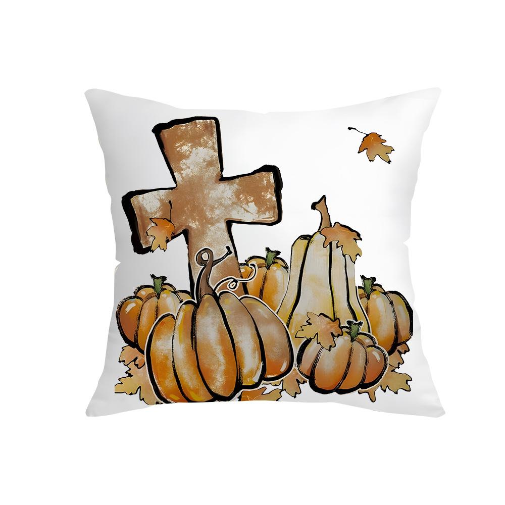

New Autumn Pumpkin Maple Leaf Letter Cushion Cover Home Sofa Living Room Bedroom Decoration Home Pillow Cover 45*45cm