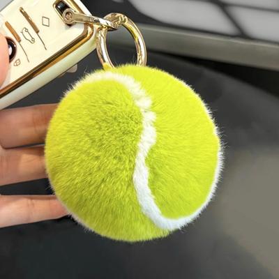 Palla da tennis in peluche con pendente, morbida palla di peluche, soffice palla da tennis