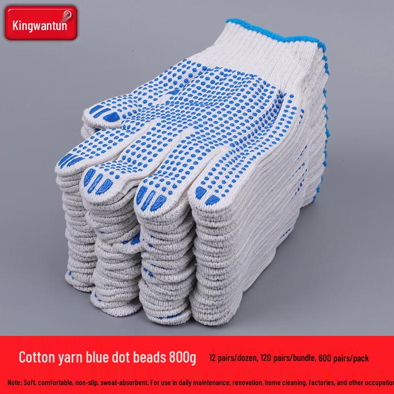 Jingwangrun Heavy-Duty Anti-Slip Cotton Work Gloves