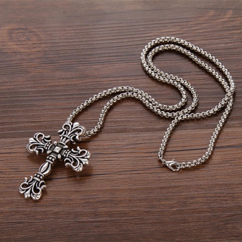 European and American Retro Cross Necklace Jewelry Manufacturers Cast Personalized Jewelry Men's Pendants