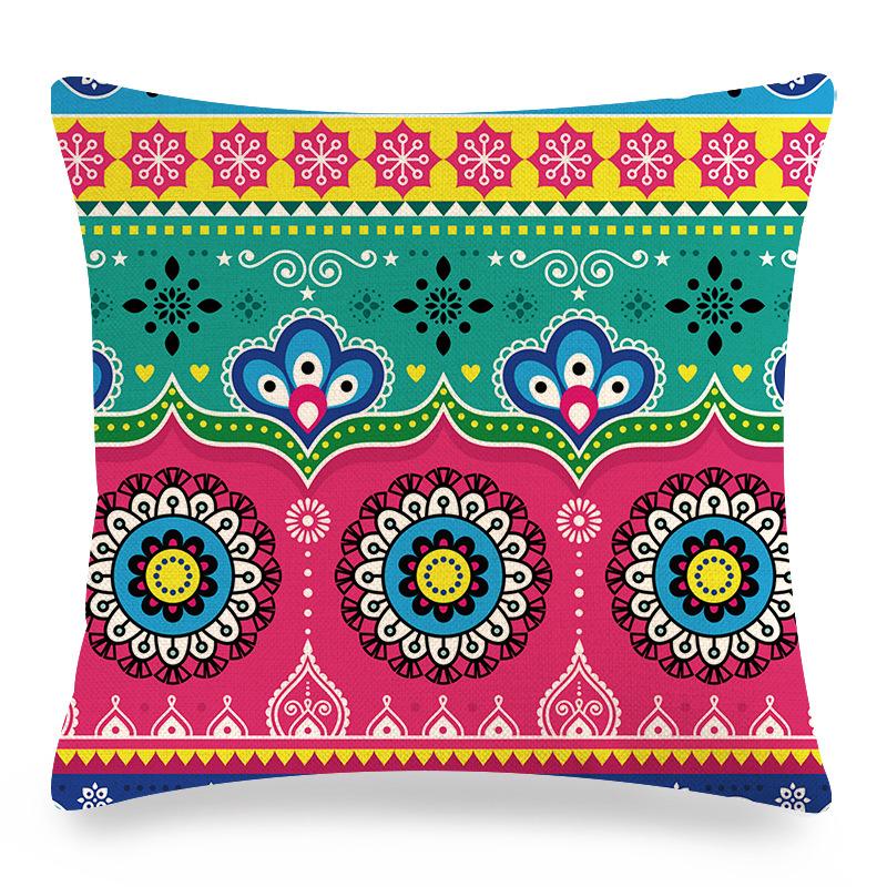 Seamless Lace Ethnic Style Digital Printing Short Plush Pillow Covers For Car Sofa Office Cushion Cover Home Goods 60X60Cm