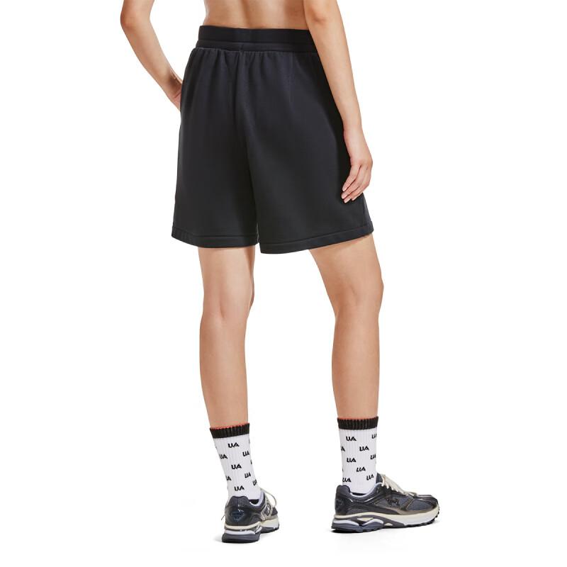 Under Armour L4L Elevated Solid Color Lace-Up Fleece Training Shorts Women Shorts Black 1388060-001