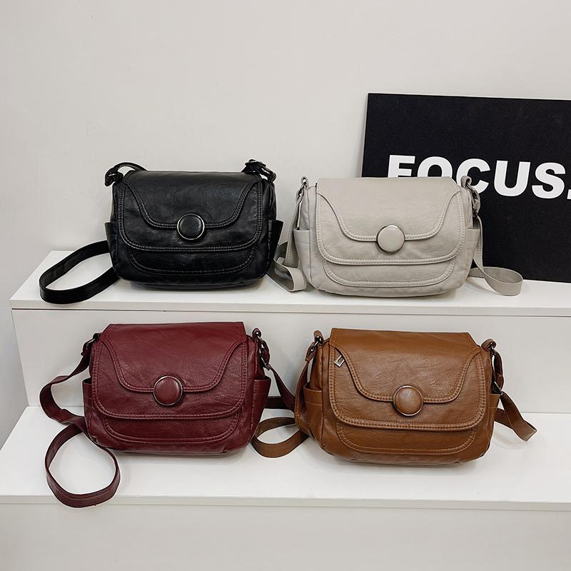 Women's Large Capacity Small Square Bag Shoulder Bag Soft Leather Mother Bag