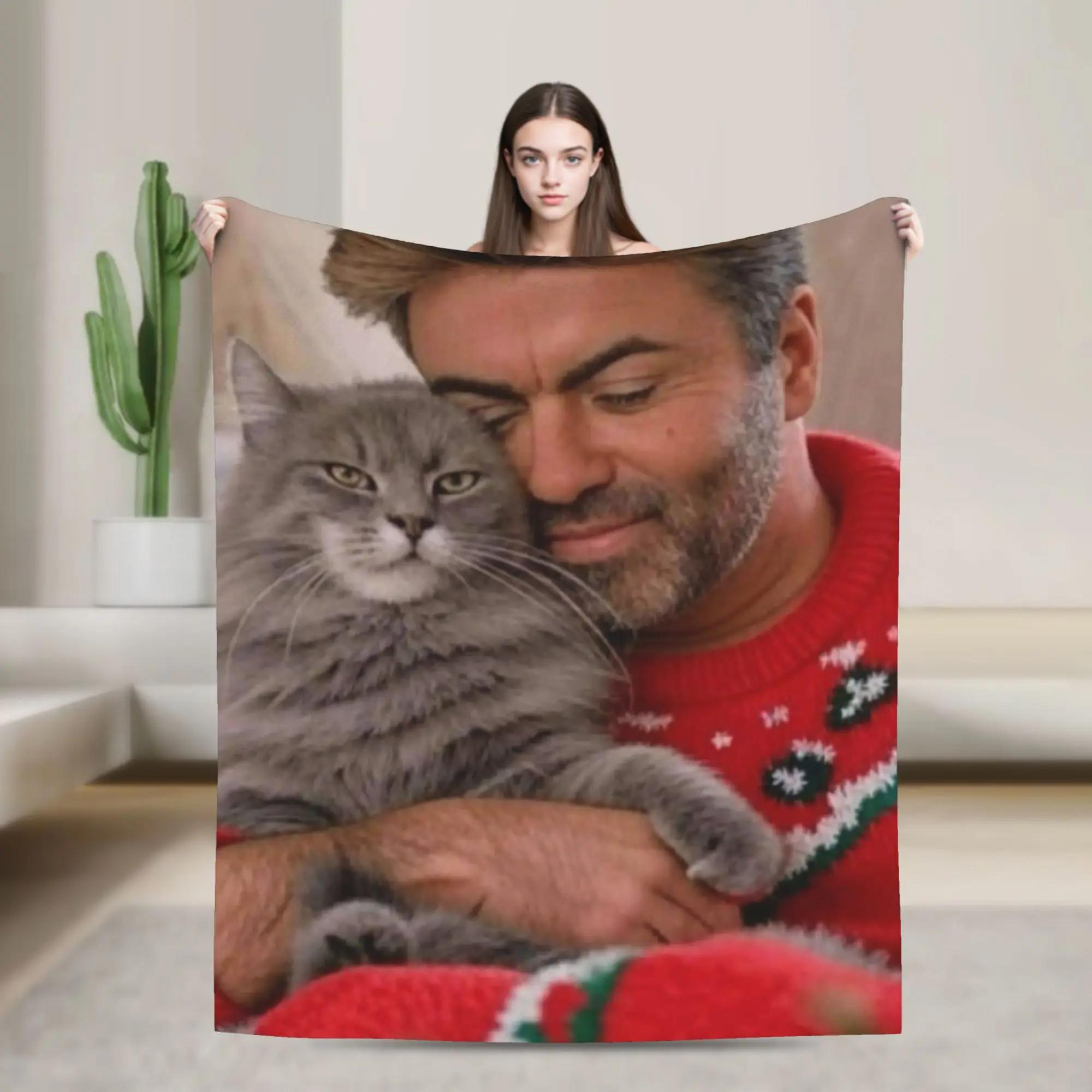 George Michael Blanket Warm Soft Funny Plush Throw Blanket for Kids Outdoor Flannel Bedspread Bed Cover 100x150cm