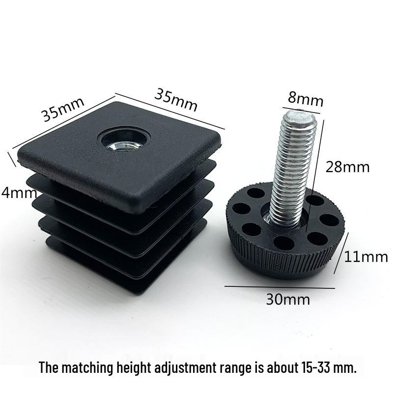 M8 Adjustable Table Leg Foot Pad with Height Adjustment Screw