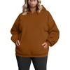 Women's Fashionable Casual Large-sized Long-sleeved Hooded Solid-color Sweatshirt