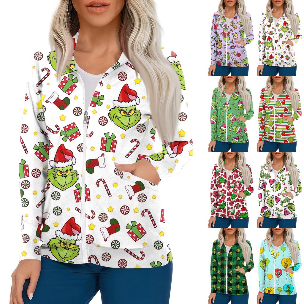 Ženy Vzor s dlouhým rukávem Kapesní Pracovní stojáček Jednořadý ochranný overal Cardigan Bunda Top