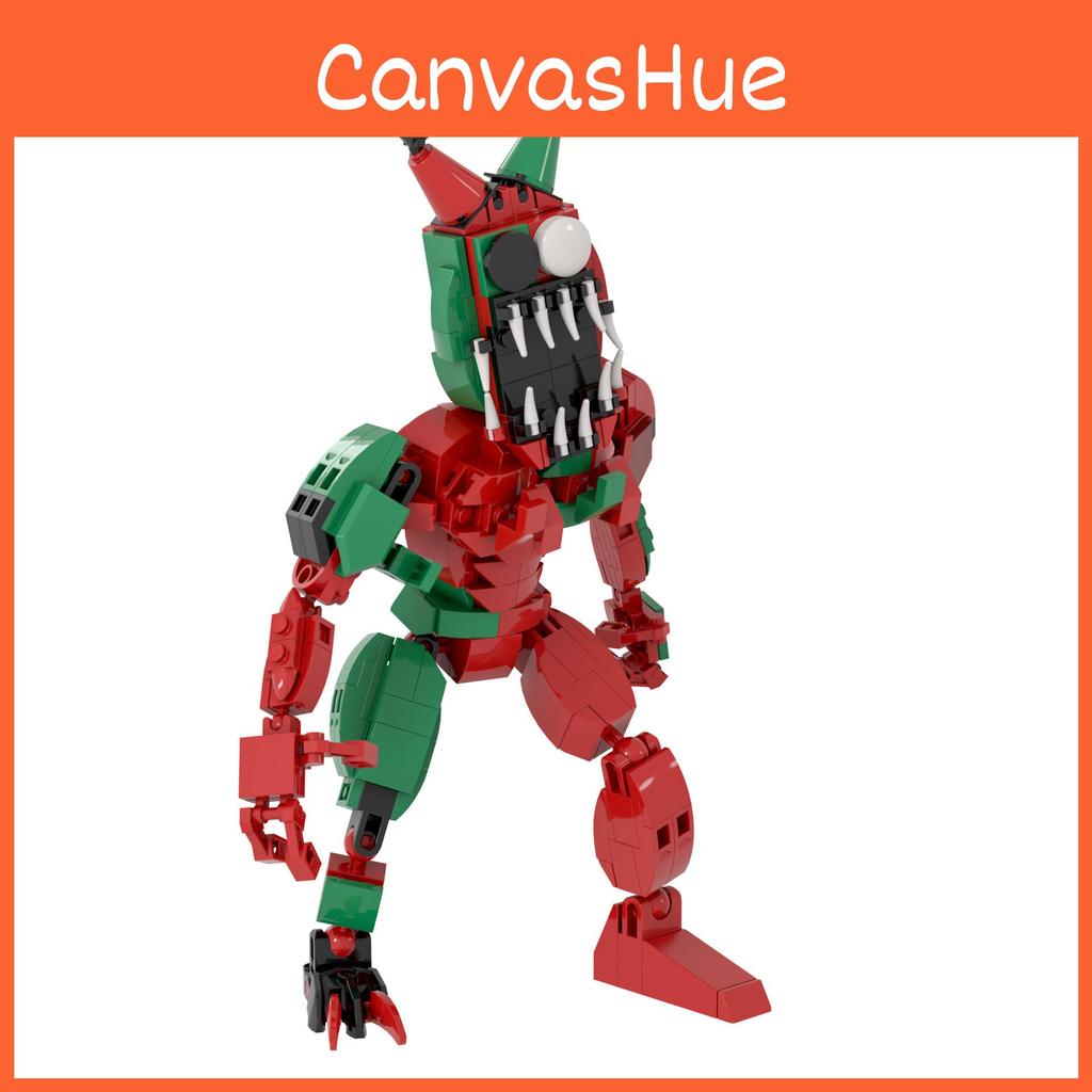 Red Monster Green Assembly Building Block Children Toy Model Ornament Desktop