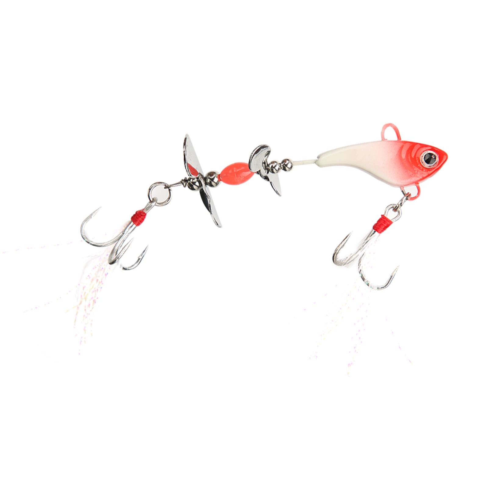 

Sequin Luminous Simulation Artificial Fishing Lure Bait with Feather Rotation VIB Fish Shape Red красный