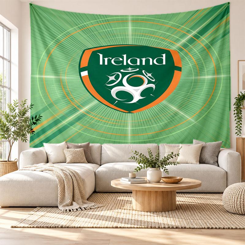 Ireland Rugby Wall Tapestry, Soft Fabric Wall Hanging, Decorative Backdrop For Bedroom Home Wall Art