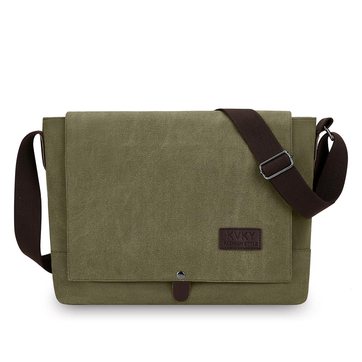 

Men s canvas casual flip-top shoulder bag (30cm<Max Length<50cm) армія зелений колір