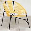 Garden Chair in Egg Shape Black and Yellow Poly Rattan