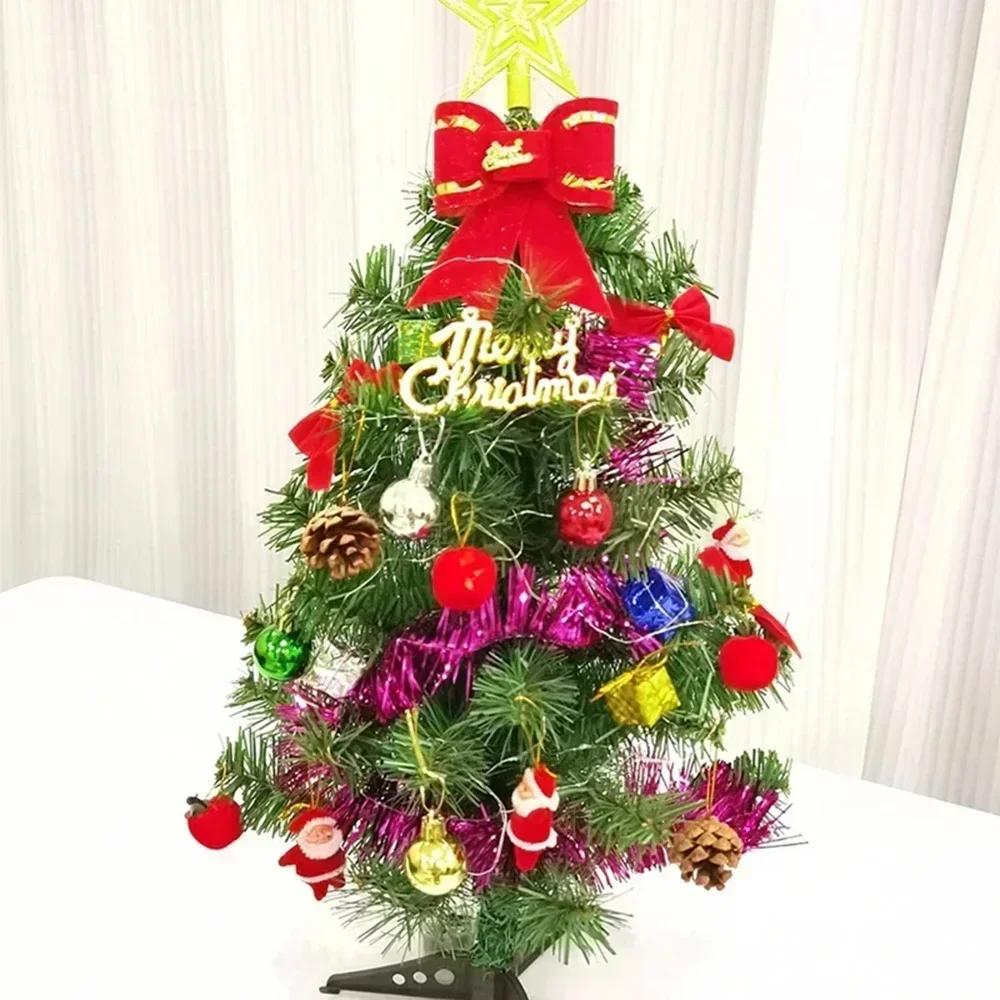 45cm Table-Top Christmas Tree, Artificial Mini Christmas Pine with Decorations Pendants, Small Xmas Tree 2026 Navidad Decor