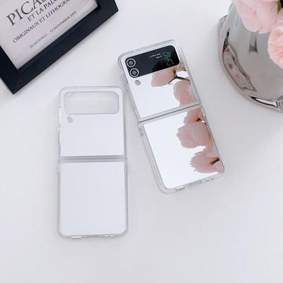 For Samsung Galaxy Z Flip 4 Zflip 3 5g Zflip4 Case Mirror Silicone Folding Shockproof Protection Hard Back Cover Accessories