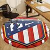 Atletico Madrid Pattern Round Rug, Indoor/Outdoor Mat, for Picnic, Gameroom, Bedroom, Office, Living Room, Home Decor Carpet, Birthday Gift
