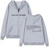 Women's Cute Oversized Zip-Up Hoodie with Drawstring - Autumn Jacket for Teen Girls