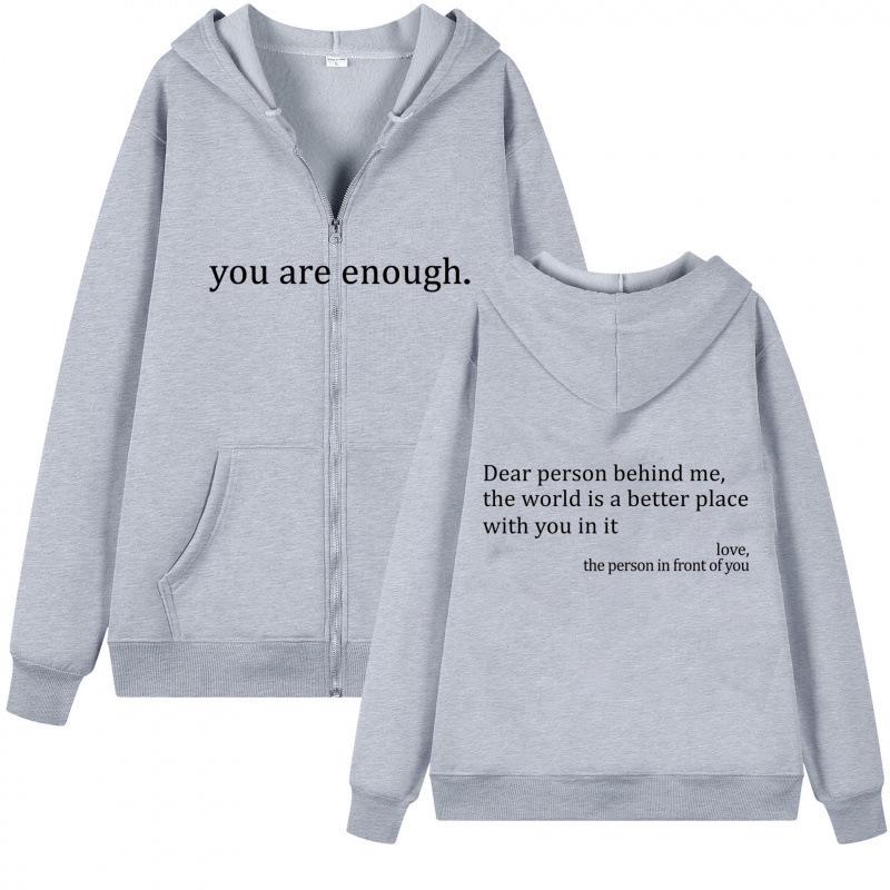 Women's Cute Oversized Zip-Up Hoodie with Drawstring - Autumn Jacket for Teen Girls