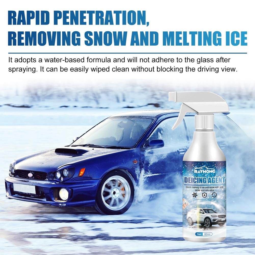 Snow Melting Spray 60ML Defrosting Anti Frost Spray Instantly Melts Ice Windshield Spray Deicer for Car Windshield Window Mirror