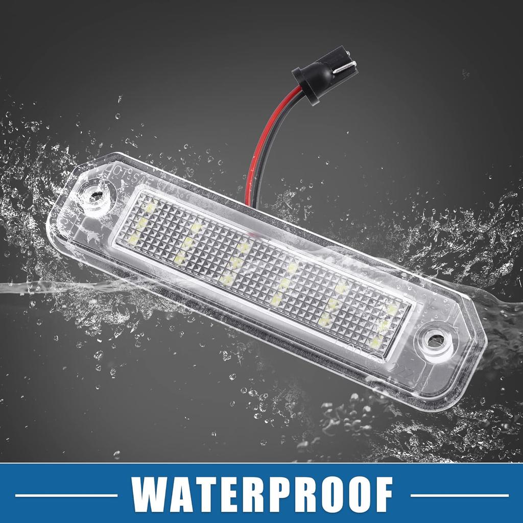 Car 6000K White LED License Plate Light Assembly 34100-S04-A01 2835SMD for Honda Del Sol 2D 1993-1997 ABS Clear Black 1 Pair