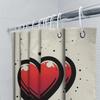 Red Heart Waterproof Shower Curtain