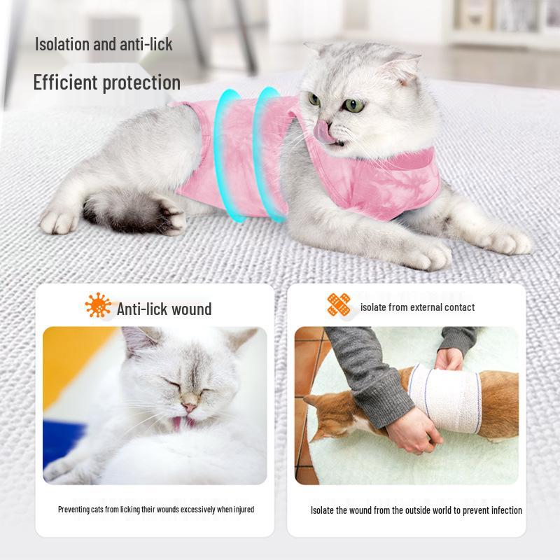 Breathable Cat Neutering Suit: Easy Snap-On Recovery Wear