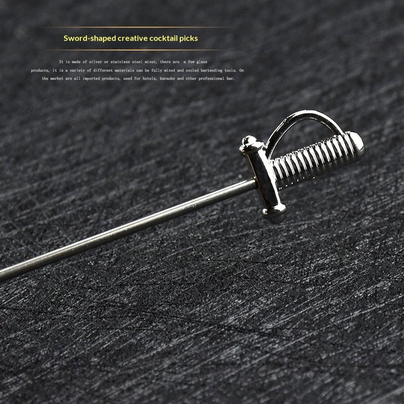 Stainless Steel Cocktail Pick Shape Fruit Sticks, Bar Tools, Drink Stirring Sticks, Martini Picks, Party Wedding Accessory