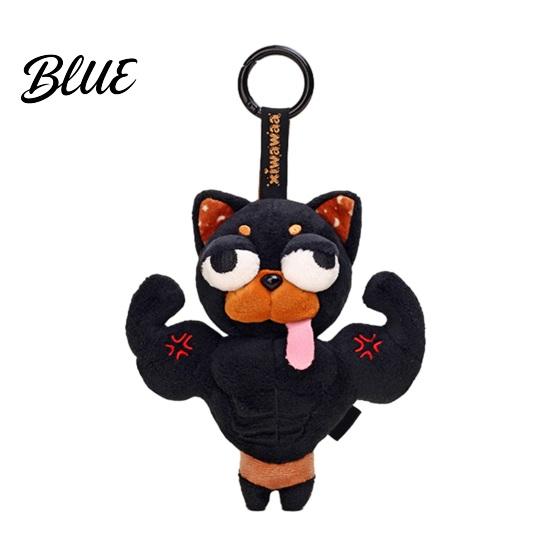 Hanging Dog Plushie Plush Muscular Bag Charm Stuffed Pendant for Charm Backpacks Handbags Schoolbags Animal with Metal Ring Handbag Accessory