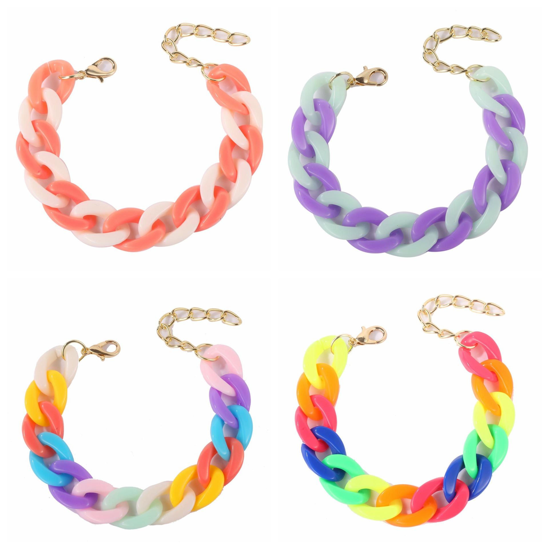 

Акриловый браслет-цепочка Сращивание массивного толстого полимерного браслета для женских украшений