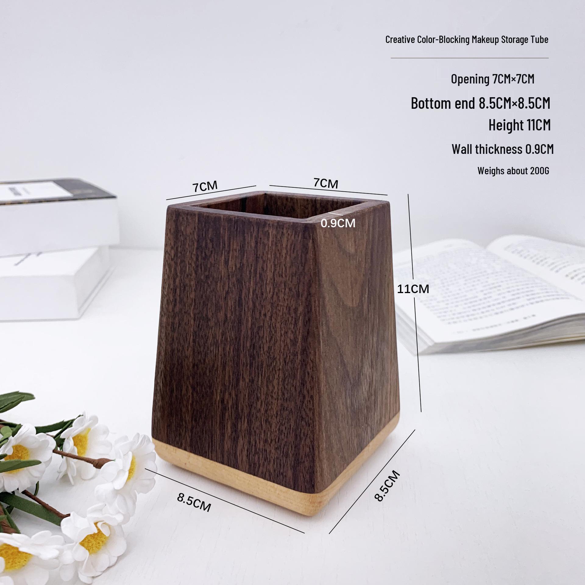 Creative Black Walnut Solid Wood Pen & Makeup Brush Holder