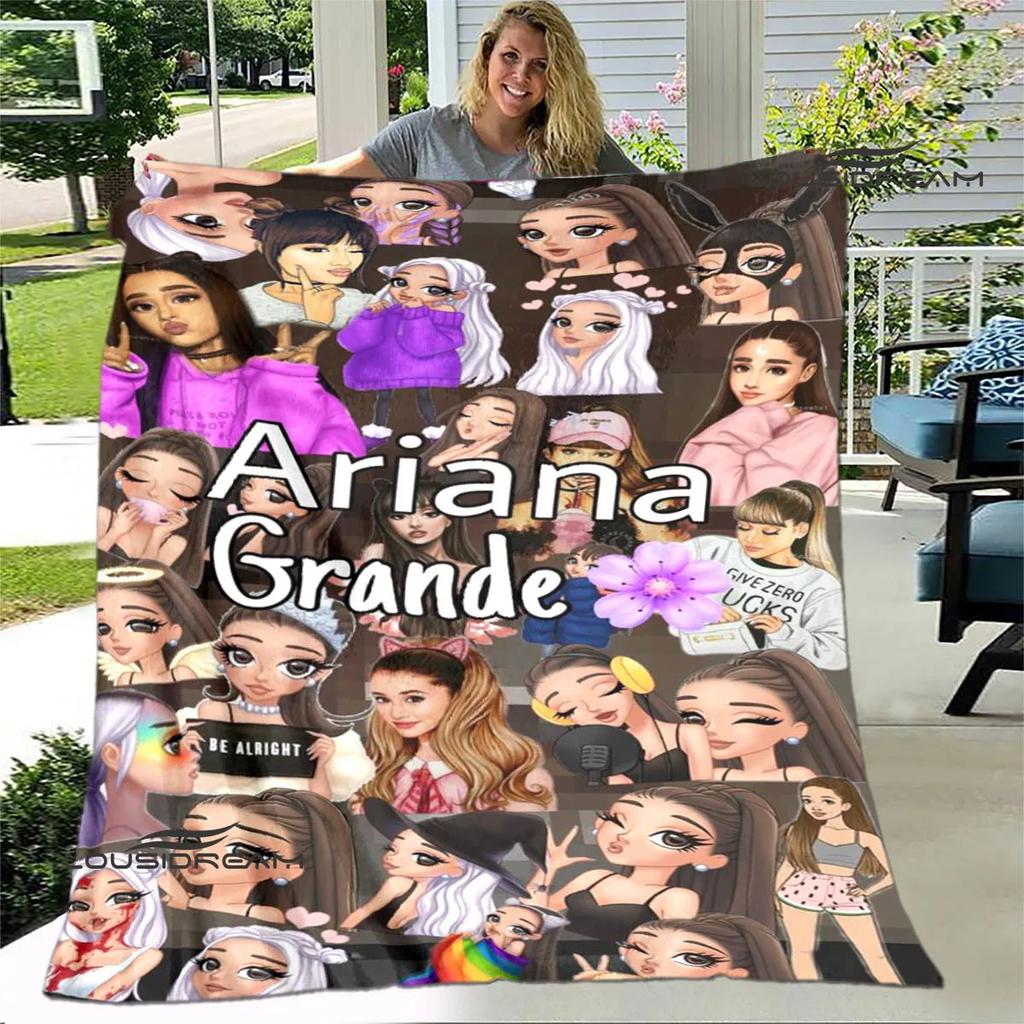 Singer Ariana grande printed blanket Flange Warm blanket soft and comfortable blankets bed linings cubre cama birthday gift