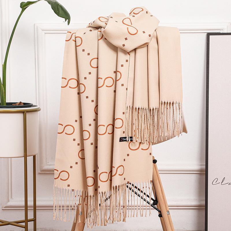 Cotton Scarf Women's Winter Imitation Cashmere Scarf Women's Shawl Double Sided New Wool Scarf