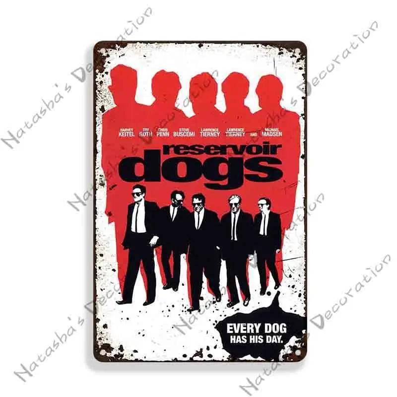 Reservoir Dogs Poster Klassischer Film Metallposter Vintage Metallschild Bar Zuhause Garage Wanddeko Metallplakette Industrielle Deko