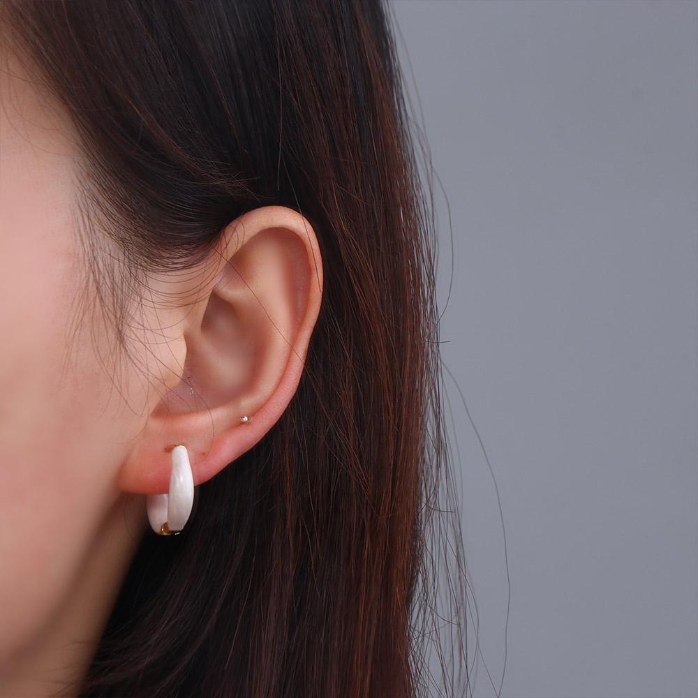 Color Zinc Zinc Alloy Vintage Korean Style Earrings Enamel Oil Drop Earrings Women Jewelry Hoop Ear Buckle