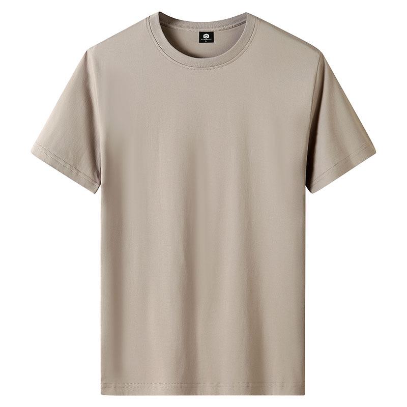 Men's Cotton Short Sleeve Loose Fit Solid Color T-Shirt, Plus Size, Youth Trendy Half Sleeve.