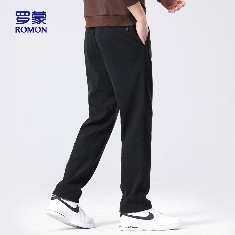 ROMON Men's Straight-Fit Thick Corduroy Casual Pants