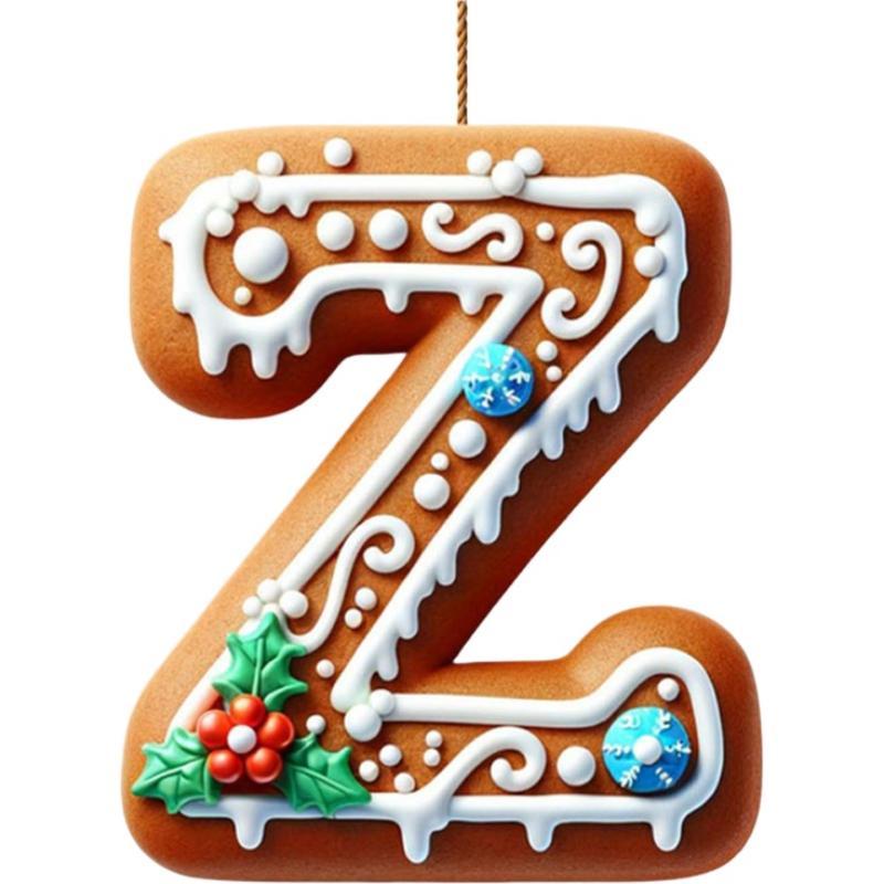 Acrylic A to Z Letters Ornaments, 26 Letter Creative Christmas Tree Decoration Pendant, Hanging 2D Flat Alphabet Letters Decor