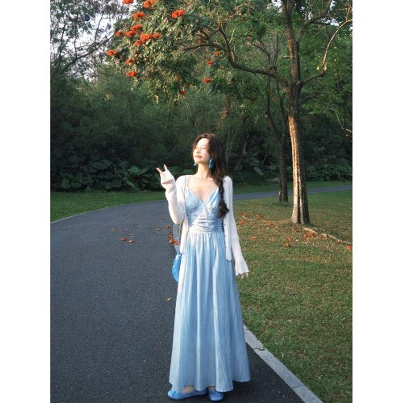 

Kumikumi Модный костюм Нишевый стиль Вязаное пальто с длинным рукавом Женский осенний стильный приталенный комплект из двух предметов Knitting Cardigan One size