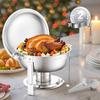 5 Qt 2 Pack Round Chafing Dish Buffet Set Full-Size Pan Stainless Steel