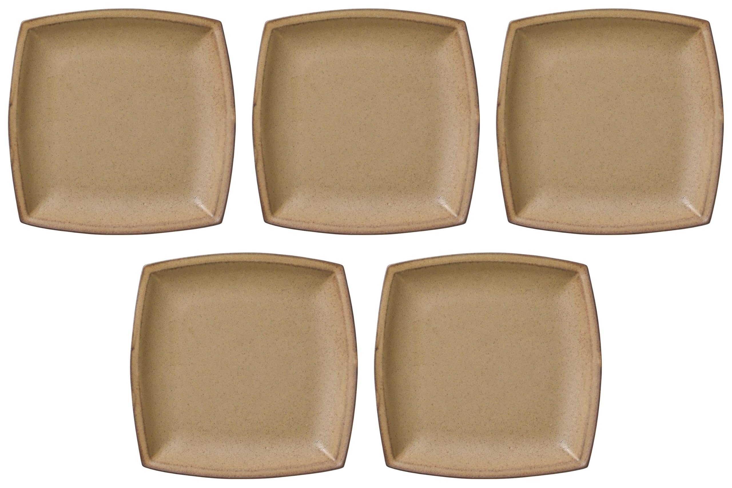 

Set of 5 Kokage Square Medium x 18 x Medium Setomonohonpo (Brown) Plates, [18 2.2 cm] Western-style Plates,