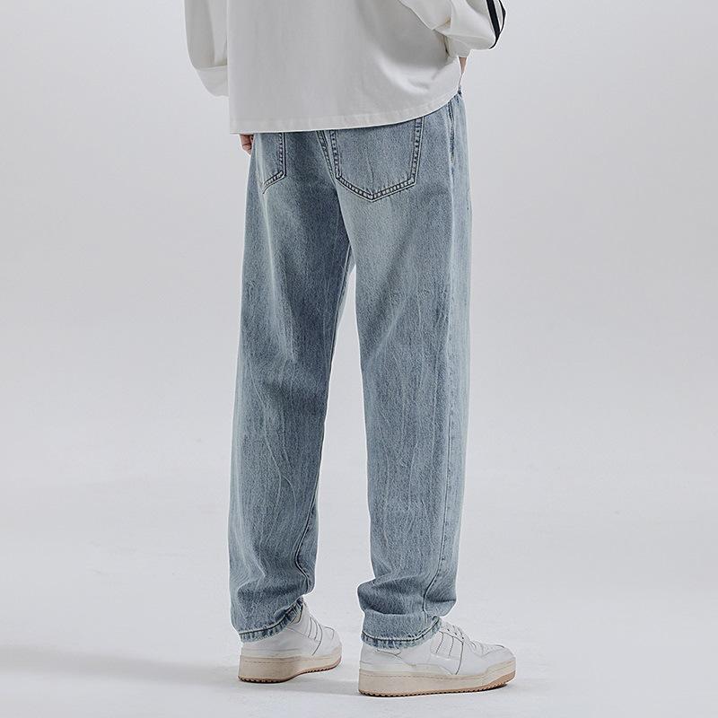 Spring and Summer Simple Cone Jeans Versatile Simple Jeans Men's Loose Trousers